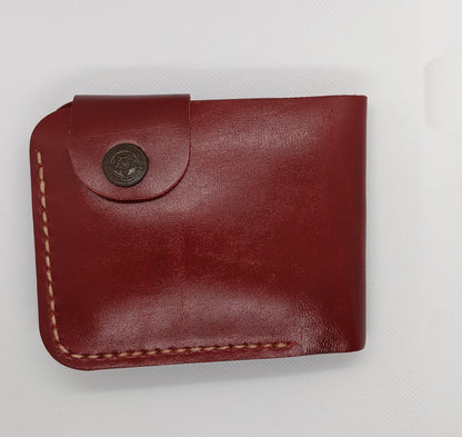 Unique Genuine Leather Wallet | Top Button Closure, Coin Pocket & 3 Card Slots